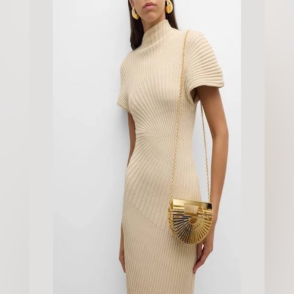 Cult Gaia Metallic Gaia's Ark Top Handle Clutch Nano Acrylic Crossbody Bag Gold - Picture 11 of 11